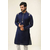 Navy Blue Fashionable Indian Lilen Panjabi For Men, 2 image