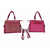 Dark Pink PU Leather Designer Hand Bags For Women, 2 image