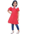 Red Color Printed Georgette Fabric Girls Tops(7-10 Years)