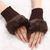 Winter Women Gloves Fur Knitting Wool Half Finger