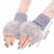 Winter Women Gloves Fur Knitting Wool Half Finger