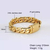 Europe 18k Gold Plated Unique Clasp Stainless Steel Flat Cuban Bracelet for Mens, 2 image