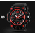 SKMEI 1155B Black PU Dual Time Sport Watch For Men - Red & Black, 5 image