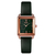 SKMEI 1702 Green PU Leather Analog Luxury Watch For Women - RoseGold & Green