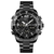 SKMEI 1649 Black Stainless Steel Dual Time Sport Watch For Men - Black