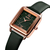SKMEI 1702 Green PU Leather Analog Luxury Watch For Women - RoseGold & Green, 3 image