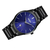 SKMEI 9140 Black Stainless Steel Analog Luxury Watch For Men - Royal Blue & Black, 3 image