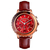SKMEI 1704 Chocolate PU Leather Analog Luxury Watch For Women - Red & Chocolate