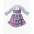 White Flower Print & Purple Check Tunic Cotton Frock For Girl FL-114, Baby Dress Size: 7-8 years