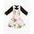 White & Coffee Colour Tunic Cotton Frock For Girls FL-110, Baby Dress Size: 5-6 years