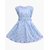 Sky Colour & Flower Print Cotton Frock For Girls SF-553, Baby Dress Size: 9-10 years