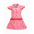 Pink & Red Flower Print Cotton Frock For Girls HF-528, Baby Dress Size: 11-12 years