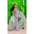 Half Silk Saree Screen Print Work Without Blouse PS 12hath Saree & With Panjabi Couple Dress-White, Size: 38, 2 image