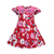 Red Flower Print Frock For Girls, Baby Dress Size: 9-12 months
