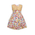 Brown Off White Multicolor Flower Print Cotton Frock For Girls, Baby Dress Size: 9-12 months