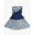 Navy Blue & Ash Colour Print Cotton Frock Baby Dress For Girls, Baby Dress Size: 6-7 years