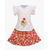 White Dinosaur & Multi Color Check Print Cotton Baby Skirt Tops For Girls, Baby Dress Size: 9-12 months