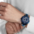 Naviforce NF9196 Silver And Royal Blue Two-Tone Stainless Steel Chronograph Watch For Men - Royal Blue & Silver, 5 image