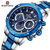 Naviforce NF9196 Silver And Royal Blue Two-Tone Stainless Steel Chronograph Watch For Men - Royal Blue & Silver, 3 image