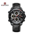 Naviforce NF9197L Black PU Leather Dual Time Watch For Men - Black