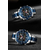 Naviforce NF9195 Silver And Royal Blue Stainless Steel Dual Time Watch For Men - Royal Blue & Silver, 15 image