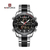 Naviforce NF9195 Silver And Black Stainless Steel Dual Time Watch For Men - Black & Silver, 5 image