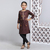 Printed Coffee Color Kameez For Girls - 3017K, Size: 20