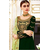 Soft Georgette Semi-Stitched Embroidery Long Party Wear Anarkali Sharara Dress- Green