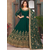 Soft Georgette Semi-Stitched Embroidery Designed Work Long Party Wear Gown - Green