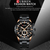 CURREN 8355 Black Stainless Steel Chronograph Watch For Men - Rose Gold & Black, 3 image