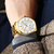 CURREN 8366 Silver Stainless Steel Analog Watch For Men - White & Golden, 2 image