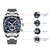 CURREN 8355 Silver Stainless Steel Chronograph Watch For Men - Royal Blue & Silver, 2 image