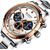 CURREN 8355 Silver Stainless Steel Chronograph Watch For Men - Rose Gold & Silver, 2 image