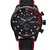 CURREN 8250 Leather Chronograph Watch for Men - Black and Red, 2 image