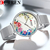 CURREN 9059 Fashion Floral Pattern Quartz Watch Ladies Casual Waterproof Stainless Steel Wrist Watch