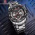NAVIFORCE NF9185 Silver Stainless Steel Chronograph Watch For Men - Black & Silver, 3 image