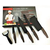 Bass Stainless Steel Kitchen Knife Set-6 Pcs Including Peeler, Cleaver, Santoku, Vegetable & Fruit, Bread