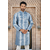 Mens Fashionable Batik Panjabi (Slate Blue), Size: 40