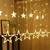 Star Curtain LED Light 12pcs Set Golden