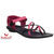 Walkaroo Women's Pink Black Casual & Comfortable Sandal, Size: 7