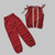 Tops & Pant Set for Girls Red Print, Baby Dress Size: 5-6 years