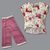 Girls' Floral Printed Fatua & Pant Set off white, Baby Dress Size: 9-10 years