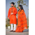 Couple Saree and Panjabi Orange, Size: 42