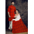Couple Saree and Panjabi Red & White, Size: 42
