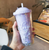 Rainbow Plastic Water Cup Fashion Large Capacity Women's Straw Cup, 2 image