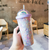 Rainbow Plastic Water Cup Fashion Large Capacity Women's Straw Cup, 4 image