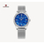 NAVIFORCE NF5028 Silver Mesh Stainless Steel Analog Watch For Women - Royal Blue & Silver