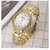 CURREN 9004 - Golden Stainless Steel Analog Watch for Women - White