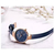 NAVIFORCE NF5001 Navy Blue PU Leather Sub-Dial Chronograph Watch For Women - Navy Blue & RoseGold, 5 image