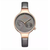NAVIFORCE NF5001 Grey PU Leather Sub-Dial Chronograph Watch For Women - Grey & RoseGold